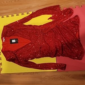 Never Worn! Red Sequin Mini Dress Size XL